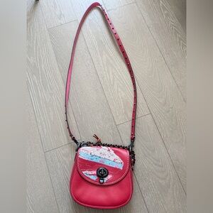Coach Pink-Red Crossbody with Sequin Patch